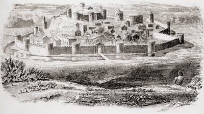 General appearance of ancient fortresses and typical architecture of a medieval castle, from The National Encyclopaedia, published c.1890 by Unbekannt Unbekannt